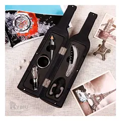 GENERICO - Set Completo de Sacacorchos para Vino en Color Negro