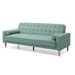 GENERICO - Sofá Reclinable Marina + 2 Cojines Cilíndricos 3 Cuerpos - Jade