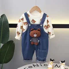 GENERICO - ROPA PARA BEBE DE OSO - OVEROLL Y POLERA