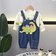 GENERICO - ROPA PARA NIÑO DE DINOSAURIO - OVEROLL Y POLERA