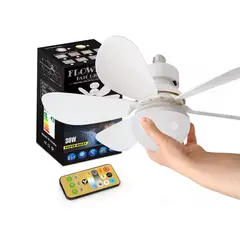 GENERICO - Foco LED Ventilador de Techo Control Remoto Luz Cálida Fría 40W 3 velocidades