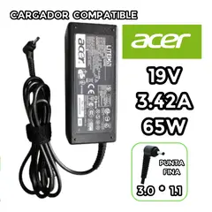 GENERICO - CARGADOR PARA LAPTOP ACER 19V 3.42A 65W 3.0*1.1 PUNTA FINA
