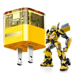 TRANSFORMERS - Cargador TF-K05 Amarillo 20w carga rápida USB C y USB A