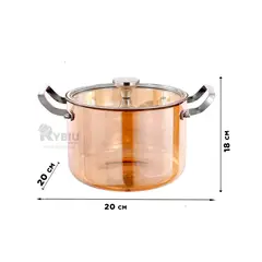 RYBIU IMPORT - Recipiente Grande 35L en Dorado Y+Regalo Ligas para Peinar