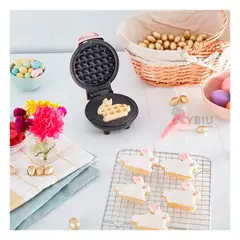 RYBIU IMPORT - Mini Waflera Forma Circular Moderno en Diseño Rosado