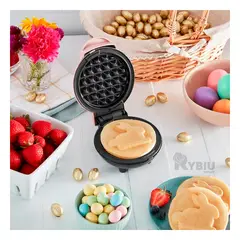 RYBIU IMPORT - Mini Waflera Portatil de Facil Uso Rosado Y+Papel de Regalo