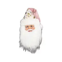 PANADECOR - Rostro de Papá Noel Colgante Verde y Rosado 50 cm