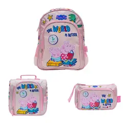 CHILDRENS CLUB - Set de Mochila escolar x3 piezas - Peppa Pig