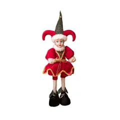 PANADECOR - Arlequín Navideño Rojo Y Verde 53Cm Muñecos Decorativos Pvc