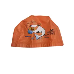 WINNER - GORRO DE NATACION TELA CON PU ANARANJADO
