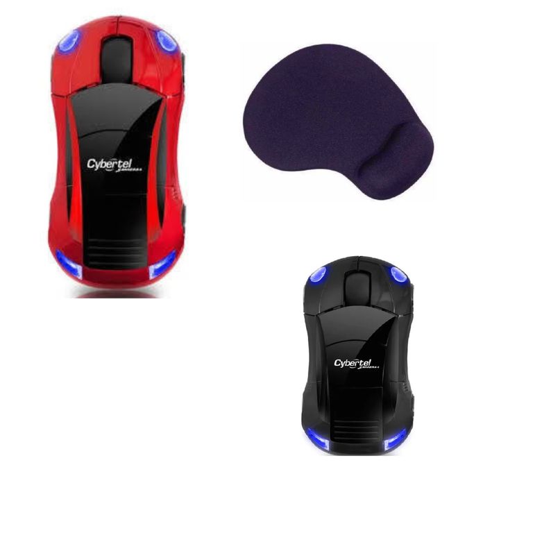 Mouse Inalambrico Modelo Carrito Carrera 1000dpi + pad