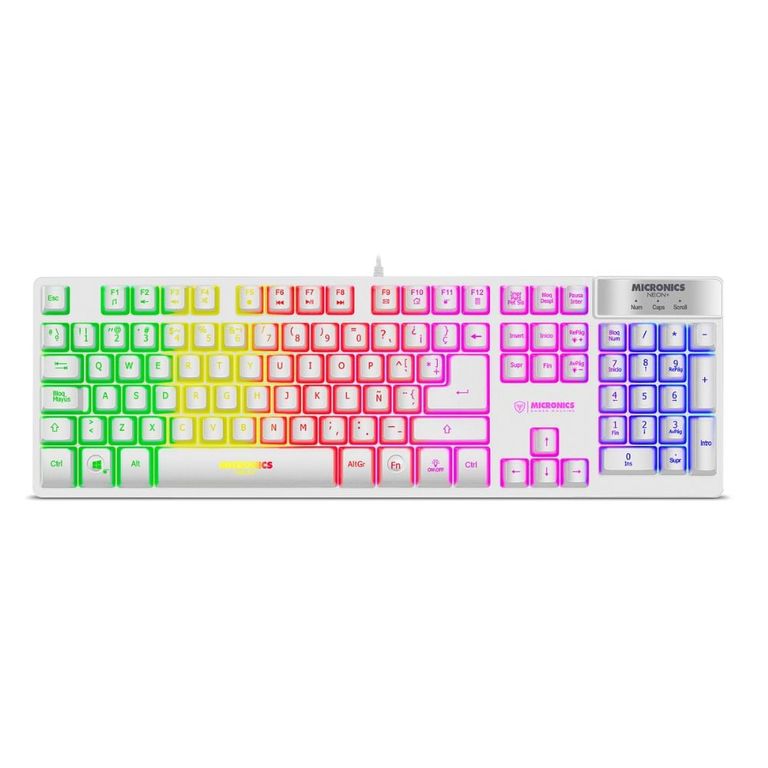 Teclado Gamer Semi Mecánico Neon White Rgb