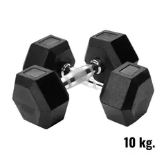 GENERICO - Mancuernas Hexagonales de 10 kg/Par Ejercicio, Fitness