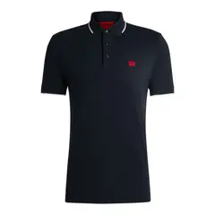 HUGO BOSS - Hugo - Polo slim fit de piqué de algodón con etiqueta con logo roja