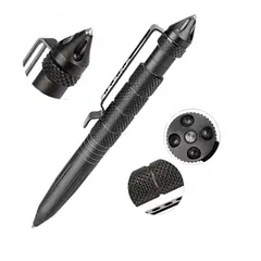 GENERICO - Lapicero Táctico Aluminio Rompe Vidrio C Tarjeta Multiusos