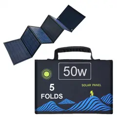 GENERICO - Panel Solar Portatil Plegable 50w Cargador Usb/ Dc 6 Cuerpos