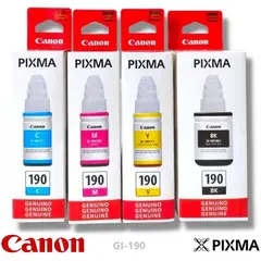 CANON - Tinta Gi-190 CMYBK 4 Botellas Alto Rendimiento