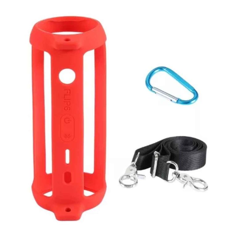 FUNDA CASE PROTECTOR SILICONA COMPATIBLE CON JBL FLIP 6 COLOR ROJO