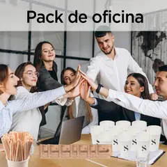 GENERICO - Pack Oficina Vasos - Removedores - Azúcar en sachet