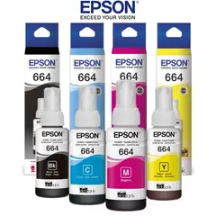 EPSON - Tinta T664 CMYBK 4 Botellas Alto Rendimiento