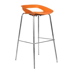 OFIDEAS - Silla Para Bar Fija Tribeca Reposapies Naranja