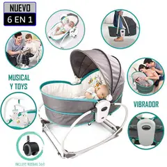 BABY WORLD - Silla mecedora portátil multifuncional 6 en1azul