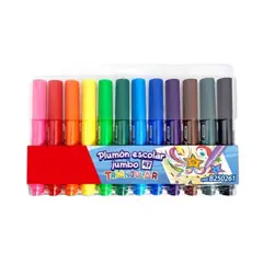 GENERICO - ESTUCHE DE 12 PLUMONES GRUESO JUMBO PARA PAPEL