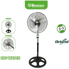 BOSSKO - Ventilador Orbital 3 en 1 de 18" BK-8220VO/NG Negro