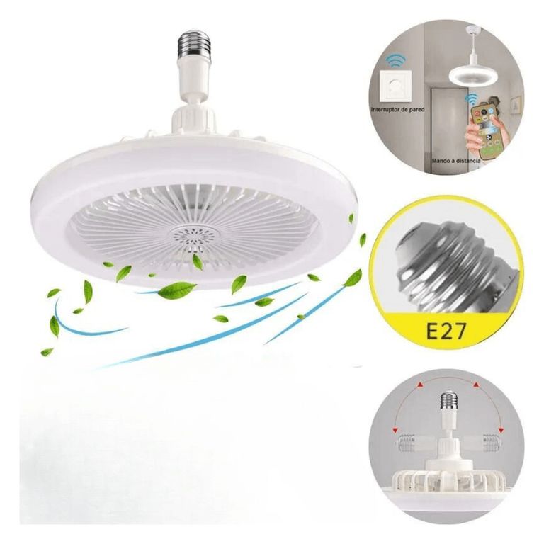 Foco Ventilador de techo 2 en 1 ahorrador 30W con control y fragancia