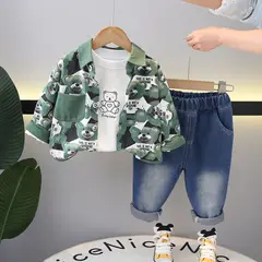 GENERICO - CONJUNTO PARA BEBE DE DISEÑO DE OSITOS VERDES - 3 PIEZAS