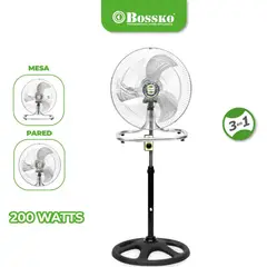 BOSSKO - Ventilador 3 en 1 18" BK-8218VI Plateado