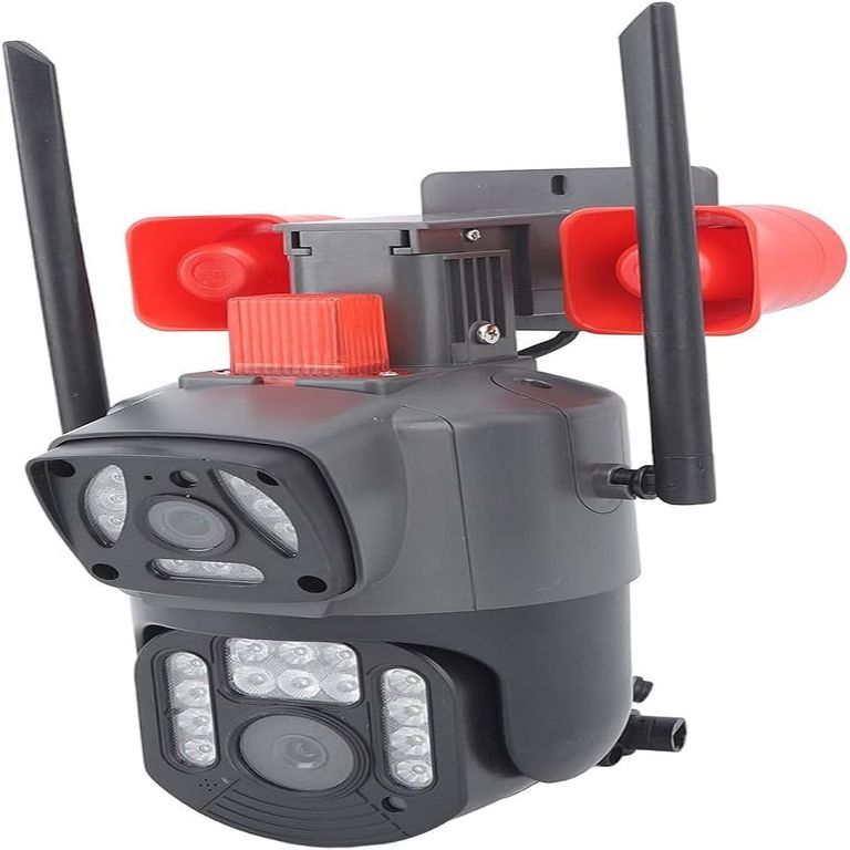 Cámara exterior full HD WiFi 360 PTZ doble cámara y con sirena