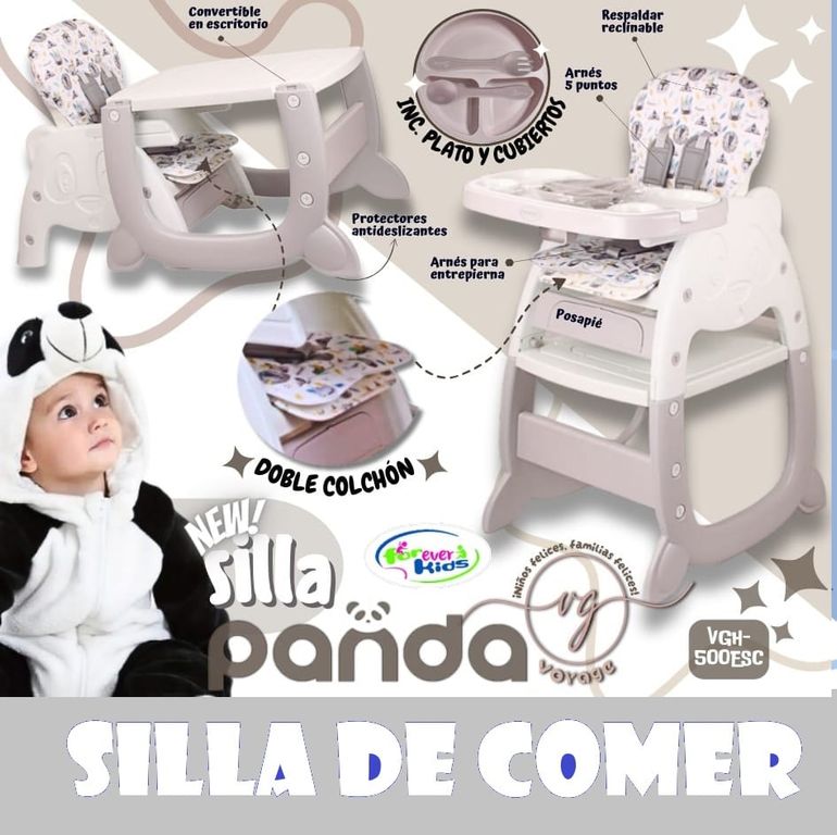 Silla de Comer para Bebe Carpeta y Plato Silicona