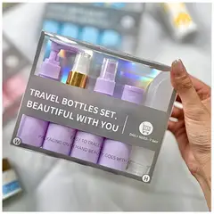MINARI - Set de 5 Frascos Pulverizador Envases de Aseo para Viaje Lila EC77