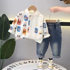 GENERICO - CONJUNTO PARA NIÑO DE CARRITO DE 2 PIEZAS(CAMISA Y PANTALON)