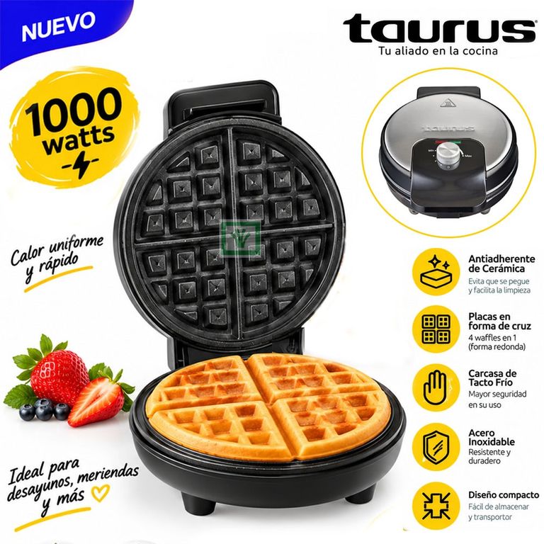 Waflera Antiadherente Sweet Cooking 1000W