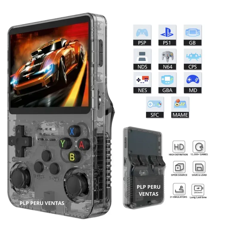 Juego Portatil R36S 3500mAh 128GB Negro