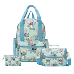 DISNEY - Set Mochila Lonchera y Cartuchera Stitch Ecofriendly A