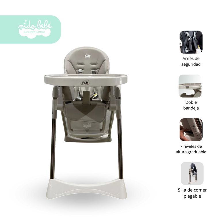 Silla de Comer plegable para bebe modelo Cassie color arena