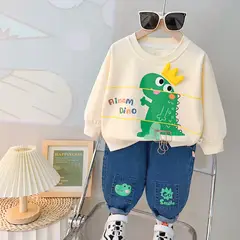 GENERICO - ROPA PARA NIÑO DRAGON CREMA - 2 PIEZAS