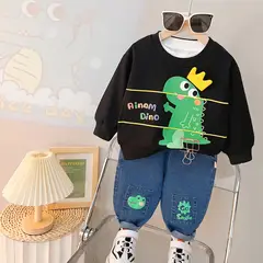 GENERICO - ROPA PARA NIÑO DRAGON NEGRO - 2 PIEZAS