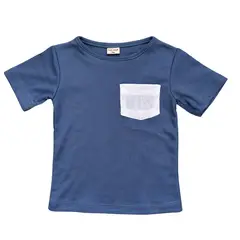 RED CARROT - Polo azul claro con bolsillo blanco