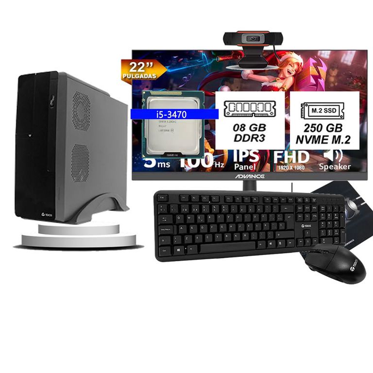 Computadora Pc Core i5 3470 Monitor 22 fhd' RAM 8GB SSD 256GB