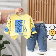 GENERICO - ROPA PARA NIÑO OSO AMARILLO - 2 PIEZAS