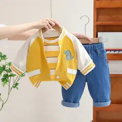 GENERICO - ROPA DE NIÑO DINOSAURIOS - SET DE 3 PIEZAS