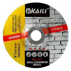 KAILI - Disco de Corte Inox 6″ 150x3mm