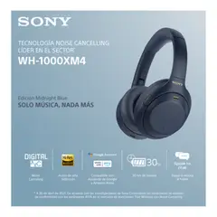 SONY - Audífonos Noise Cancelling con Bluetooth WH-1000XM4 - Azul
