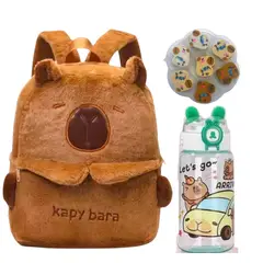 GENERICO - Pack de Mini Mochila Capibara mas Tomatodo y Borradores