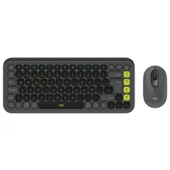 LOGITECH - Combo POP ICON Teclado y Mouse Bluetooth Negro