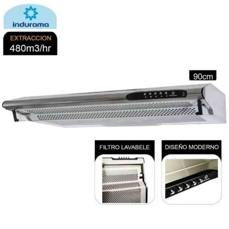 Campana Extractora 3Velocidades CEI-902CRP 90cm